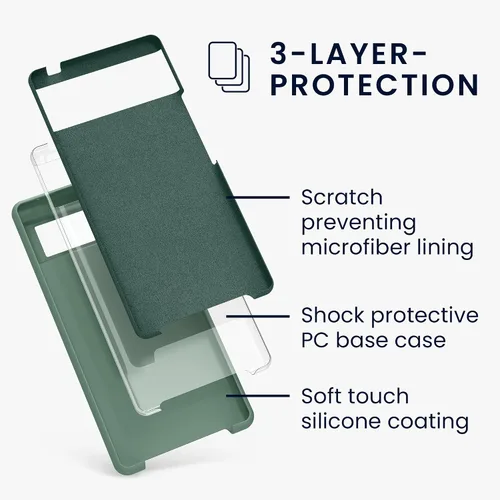 Miniatura 219 de kwmobile Funda Compatible con Google Pixel 6 Pro - Funda de teléfono de silicona TPU con acabado suave - Azul Arrecife