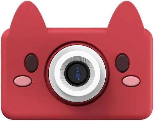 Kidamento - Cámara digital y videocámara para niños, carcasa de silicona suave sin bisfenol A, tarjeta de memoria de 32 GB, modelo C, Akito el zorro