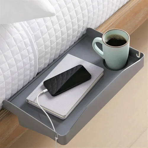 Miniatura 10 de Modern Innovations - Estante de cabecera para cama, dormitorio universitario, estante/organizador de cama para litera superior, bandeja de mesita