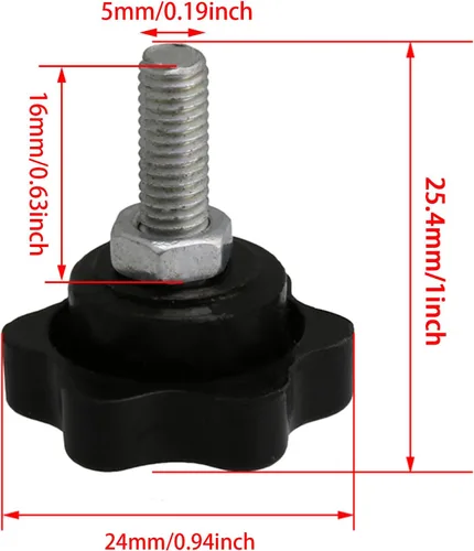Miniatura 5 de M5X16 Rosca Reemplazo Perilla de Mano Soporte de Música Mango Tornillo de Instalación (pequeño)