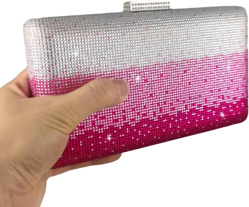 Miniatura 7 de Boutique De FGG Elegantes bolsos de noche de cristal para mujer, caja de fiesta formal, embrague, boda, diamantes de imitación, bolso de novia