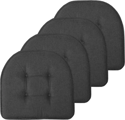 Miniatura 69 de Sweet Home Collection - Cojín de espuma viscoelástica para silla con capitoné, antideslizante, parte trasera de goma, en forma de U, 17 x 16 Piel