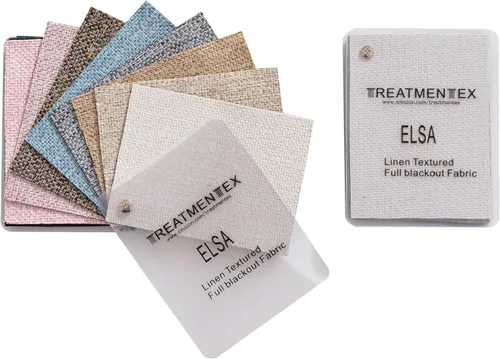 Treatmentex Libro de Muestras de Tela para Cortinas Opacas de Lino Sintético, Muestras del Libro de Muestras, 20 Colores