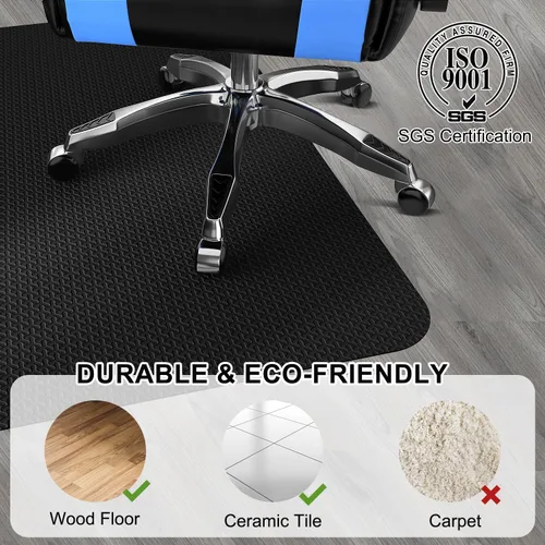 Miniatura 4 de Tapete para silla de oficina para piso duro, tapete grande para silla de computadora de 50"x60", protector de piso único con patrón en forma de Y