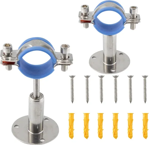 Miniatura 9 de Soporte de tubo de montaje en pared de acero inoxidable 304, abrazadera de tubo ajustable, soporte de correa de tubo de soporte fijo para tubos