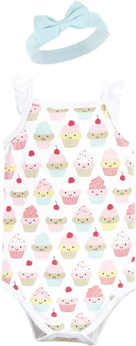 Miniatura 5 de Hudson Baby girls Sleeveless Bodysuit and Headband Set