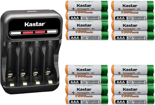 Miniatura 6 de Kastar AAAJ 1.2V 1000mAh Ni-MH Batería CMH4 Cargador USB inteligente compatible con batería de radio bidireccional Uniden GMR2838-2CK, ratones