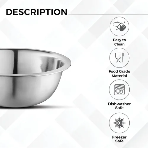 Miniatura 4 de AVADOR - Juego de 6 tazones de mezcla de acero inoxidable premium, fácil de limpiar, diseño apilable que ahorra espacio, ideal para cocinar