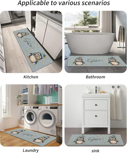 Miniatura 5 de Tapete de baño de Navidad para bañera, antideslizante, de secado rápido y absorbente, tierra de diatomeas, fregadero, dormitorio, cocina, lavable