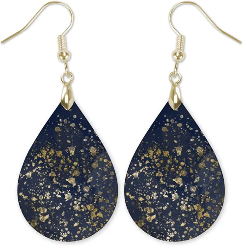 Miniatura 93 de Dangle Earrings for Women Colorful Dangling Drop Statement Jewelry Printed MDF Wood Teardrop Double Side Print Handmade by The Painted Pug