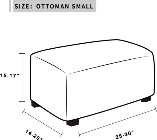 Miniatura 5 de Easy-Going Funda Elástica para Otomana Taburete de Almacenamiento Plegable Protector de Muebles Funda Rectangular Suave con Parte Inferior Elástica