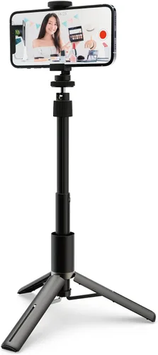 Miniatura 8 de Elecom P-STSRS02ITABK Tripod Selfie Stick for Smartphones, 2-Way Built-in Holder with Accessory Shoe, Black