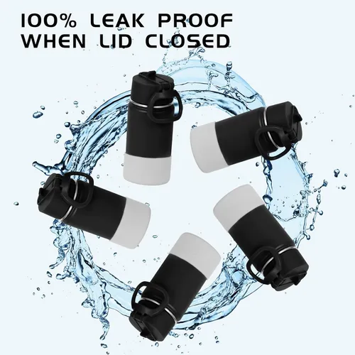 Miniatura 5 de Volhoply Botella de agua de acero inoxidable aislada de 14 onzas con tapa de pajita y funda de silicona, sin BPA, fácil de usar para niños y niñas