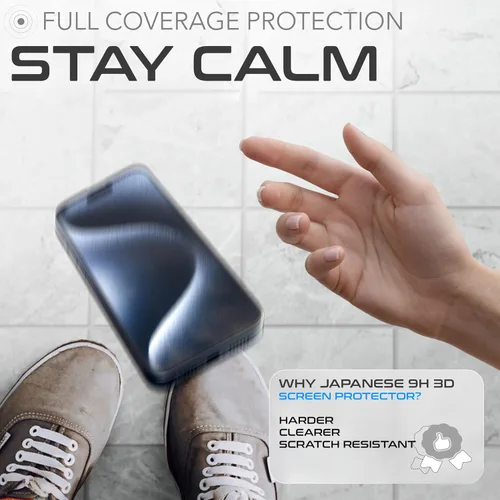Miniatura 3 de ROXX NEO - Protector de pantalla japonés 9H 3D (paquete de 3) Cobertura de pantalla completa Para iPhone 16 Plus Más duro Más claro