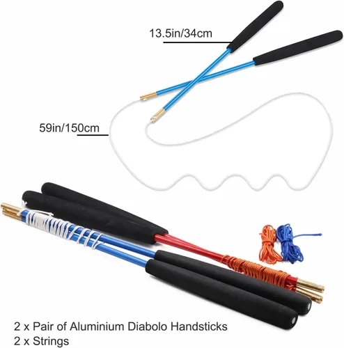 Miniatura 5 de MAGICYOYO Diabolos MD01 Pro Triple Bearings Diábolo Yoyos para niños, adolescentes y adultos, juguete de malabarismo giratorio de principiantes a