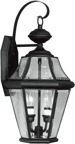 Miniatura 12 de Livex Lighting 2261-91 Georgetown - Farol de pared para exteriores, 2 luces, níquel cepillado