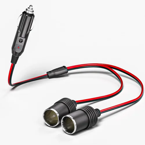 Goupchn Divisor de encendedor de cigarrillos para automóvil, 1 a 2, adaptador de puerto de cargador de alimentación de 12 V, enchufe divisor de 2