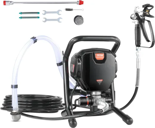 Miniatura 12 de VEVOR Pulverizador de pintura sin aire de soporte, pulverizador sin aire de alta eficiencia de 650 W, pulverizador de pintura eléctrico de 3000 PSI