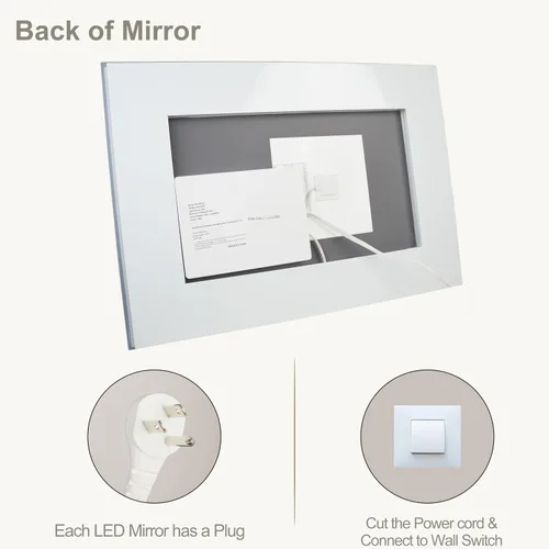 Miniatura 5 de Espejo de baño LED de 20 x 28 pulgadas con luz delantera y trasera, espejo de tocador de baño con 3 colores ajustables, luz regulable continua
