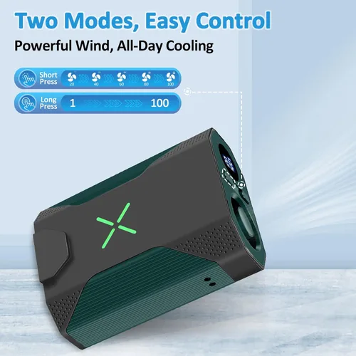 Miniatura 6 de Fotgear Mini ventilador de cintura portátil, 100 velocidades, 36000 rpm, flujo de aire fuerte, 4500 mAh, alimentado por batería, máximo 16 horas