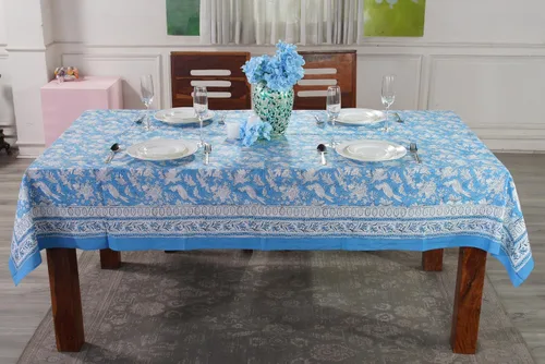 Miniatura 44 de CPC - Mantel cuadrado 100% algodón, 60 x 60 pulgadas, estampado de bloques indios, mantel para bodas, primavera/verano, barbacoa, verde ágata