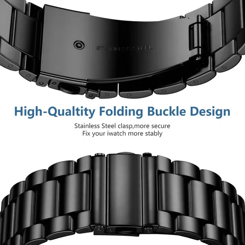 Miniatura 5 de Lerobo Compatible con Apple Watch Band de 1.732 in 1.654 in 1.575 in 1.496 in 1.614 in 1.772 in 150.9 ft 1.929 in, correa de metal de acero