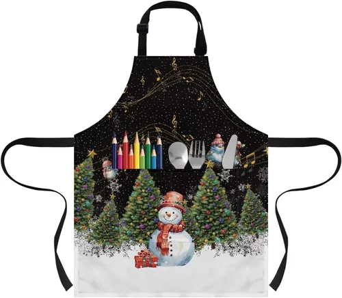 Miniatura 43 de doginthehole Delantal para niños con bolsillo para niños y niñas, delantales de chef ajustables con 2 bolsillos para cocinar, pintar