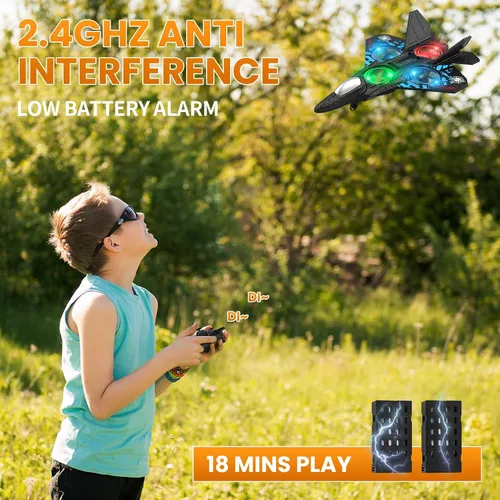 Miniatura 4 de Avión RC de 2.4GHz, Avión de Control Remoto L0712, Cuadricóptero con Vuelo Estacionario Automático, Avión de Combate RC RTF para Principiantes, Azul