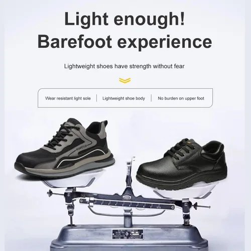 Miniatura 4 de Zapatos de trabajo para hombre, con puntera de acero, zapatos de seguridad ligeros a prueba de pinchazos, zapatos de trabajo de seguridad