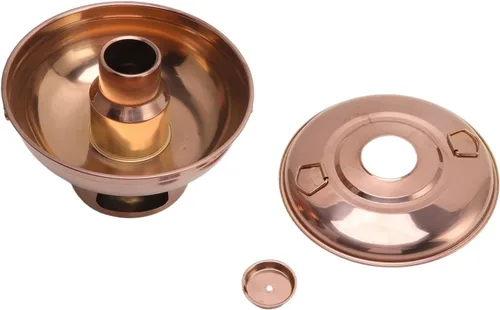 Miniatura 7 de Olla caliente de carbón pequeña, acero inoxidable pulido con diseño de chimenea para comedor buffet 410 acero inoxidable oro rosa 9.1 in 1 unidad