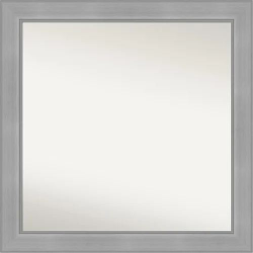 Miniatura 351 de Amanti Art Espejo de baño plateado para sobre el fregadero, 24 x 24 pulgadas, espejo cuadrado de peltre forjado a medida, marco de madera casual