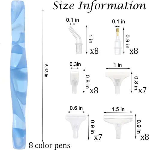 Miniatura 2 de Praise V Do 8PC Bolígrafos de Pintura de Diamante, Bolígrafo de Arte de Diamante, Kit de Herramientas y Accesorios de Bolígrafo de Pintura de Los 8