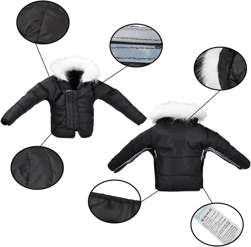 Miniatura 3 de E-TING Ropa de Santa Abrigo Negro de Plumón Accesorios de Navidad para Muñeca Elfo