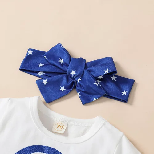 Miniatura 28 de Conjunto de camiseta y pantalones cortos para bebé niña del 4 de julio, camiseta y pantalones cortos para el Día de los Caídos