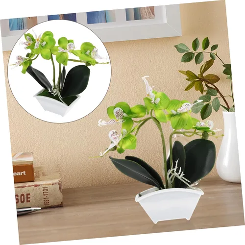 Miniatura 8 de Flor de seda falsa decorativa de Phalaenopsis para decoración de plantas de mesa, orquídea de seda artificial, mini orquídea para eventos