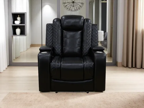 Miniatura 9 de Juego de sofá reclinable eléctrico, seccional de cuero transpirable beige, juego de muebles de sala de estar, 2 piezas, sofá reclinable eléctrico