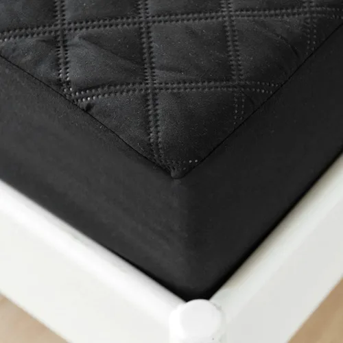 Miniatura 5 de jejeloiu Protector de colchón acolchado negro, 100% impermeable, transpirable, tamaño individual, protector de colchón de 14 pulgadas de profundidad