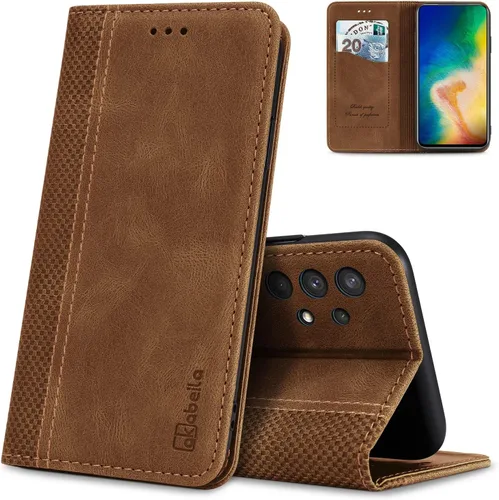 Miniatura 48 de AKABEILA Para Samsung A5 2017 Cartera Funda de Tarjeta de Crédito Titular Cierre Magnético Kickstand PU Cuero A Prueba de Golpes Flip Folio Libro