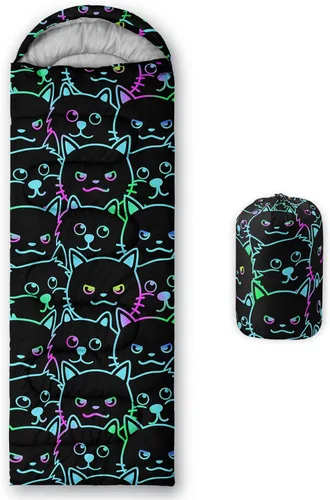 Miniatura 10 de BailiPromise Saco de dormir para camping, 3 estaciones, clima cálido y fresco, ligero, saco de dormir impermeable para adultos y niños, viajes y al