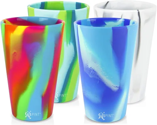 Miniatura 36 de Silipint Vaso de pinta de silicona de 16 oz – Vaso reutilizable irrompible sin BPA de silicona – Apto para lavavajillas, microondas y congelador