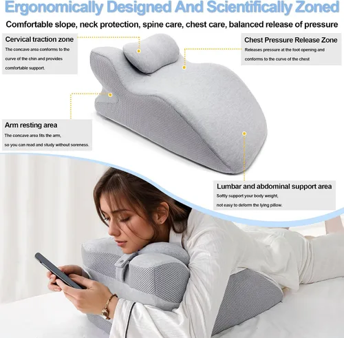 Miniatura 2 de Generic Almohada Cuña Triangular Ergonómica de Espuma Viscoelástica para Adultos para Cabecero de Cama para Sentarse, Alivio del Dolor de Espalda