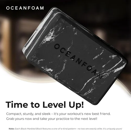 Miniatura 6 de Oceanfoam Bloque de entrenamiento – Bloque de ejercicio de espuma de alta densidad, ligero, antideslizante para estabilidad y apoyo en pilates