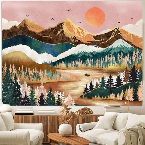 Miniatura 25 de Zussun Tapiz blanco y negro con noche estrellada, tapices de montaña para dormitorio, estética de luna y estrellas, tapiz para colgar en la pared