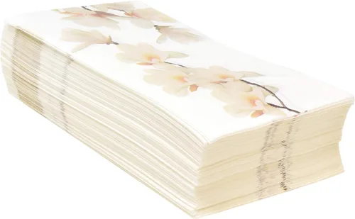 Miniatura 2 de Servilletas florales de orquídea blanca, 100 toallas de mano de papel desechables para baño, fiesta, boda, primavera, cena, bufé