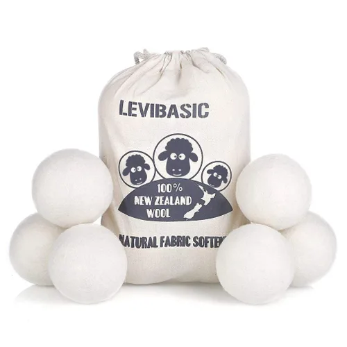 Miniatura 8 de Paquete de 6 bolas secadoras de lana, XL, 3 pulgadas, auténtica lana de Nueva Zelanda hasta el núcleo, alternativa de suavizante de tela 100%