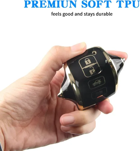 Miniatura 4 de MILD EAST Funda para llavero Toyota con llavero, 4 botones, carcasa para llave de automóvil para Tacoma Highlander, Corolla, Sequoia, Camry, Tundra