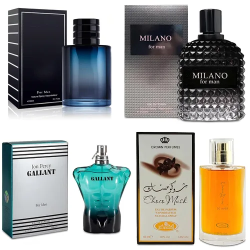 Miniatura 23 de AFLUXE Juego de 4 Colonias para Hombre Incluye Choco Musk/SE/Victory Infamous/Milano Aroma de Madera, Picante, Cítrico y Aromático eau de parfum Set
