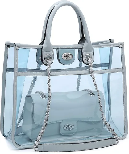 Miniatura 13 de MARCO M KELLY Bolso Grande Transparente Aprobado para Estadios para Mujeres, Bolso de Mano Transparente para Eventos en Estadios, Bolso Bandolera 2