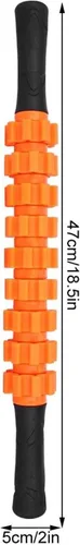 Miniatura 3 de Rodillo muscular, rodillo de relajación de alta resistencia, varillas de masaje muscular, fitness, deporte, fascia, para gimnasio en casa (naranja)