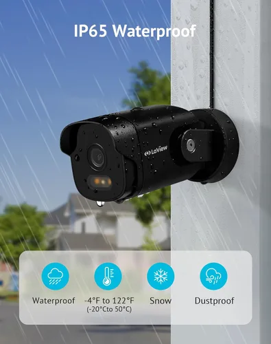Miniatura 7 de LaView Cámara de seguridad 2K para exteriores con visión nocturna a color, cámaras con cable de 3MP para seguridad del hogar, cámara impermeable